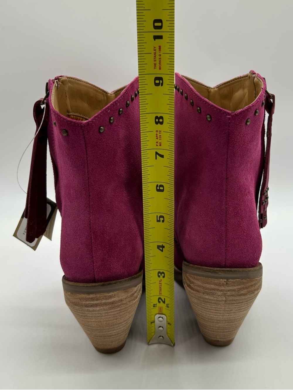 Dingo Women’s Suede Ankle Boots in Fuchsia - Western Block Heel New In Box - Picture 8 of 13
